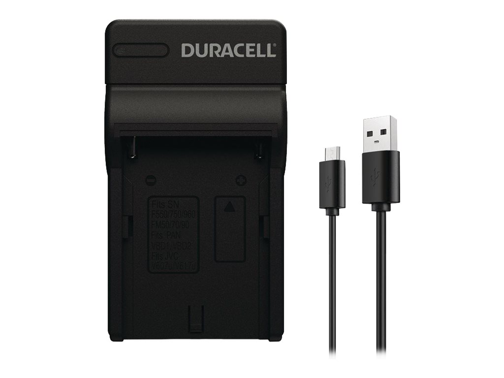 Duracell - USB-batterioplader - 1 x batterier lader op - sort
