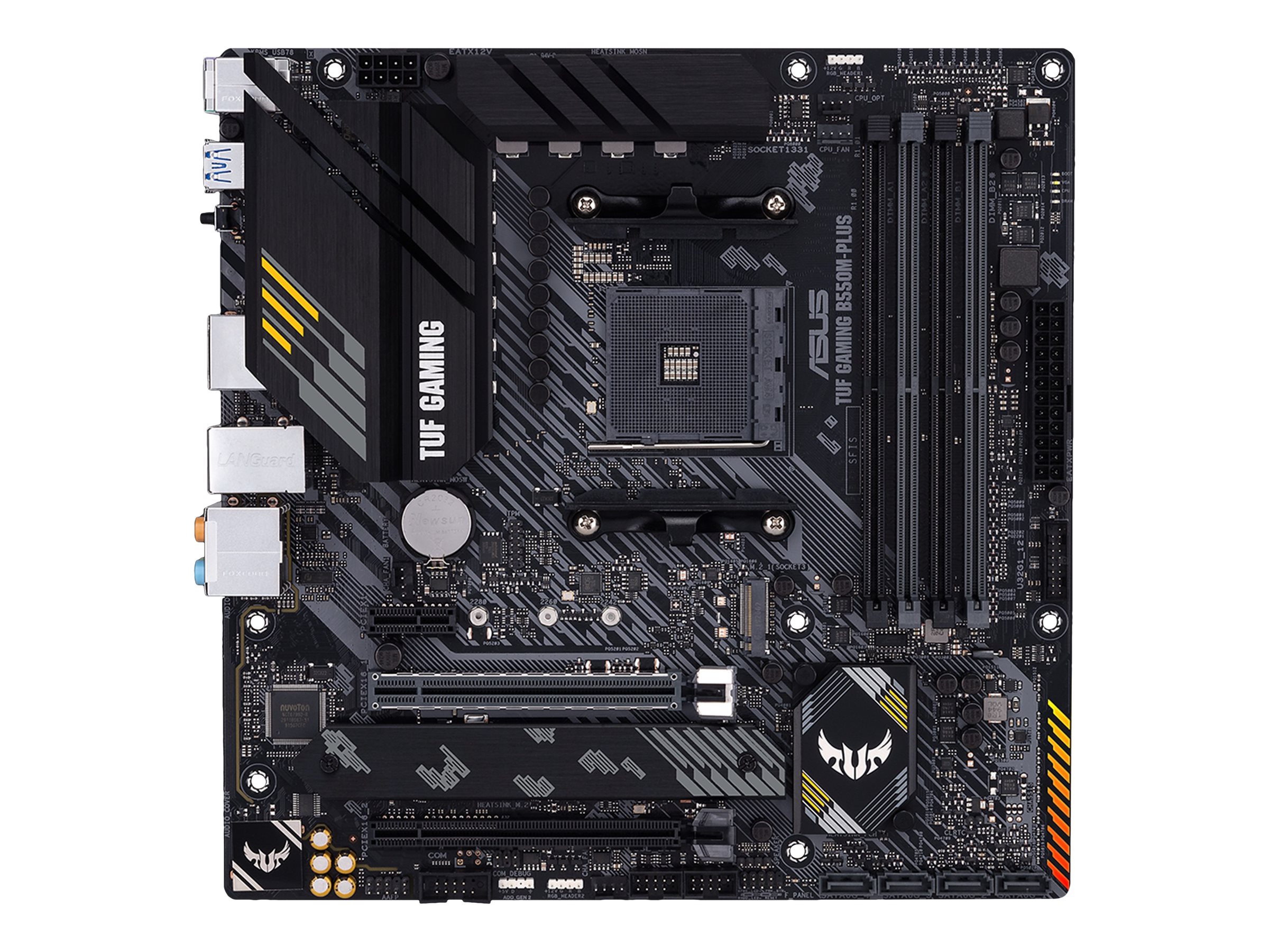 ASUS TUF GAMING B550M-PLUS - Bundkort - micro ATX - Socket AM4 - AMD B550 Chipset - USB-C Gen2, USB 3.2 Gen 1, USB 3.2 Gen 2 - 2.5 Gigabit LAN - onboard grafik (CPU påkrævet) - HD Audio (8-kanaler)