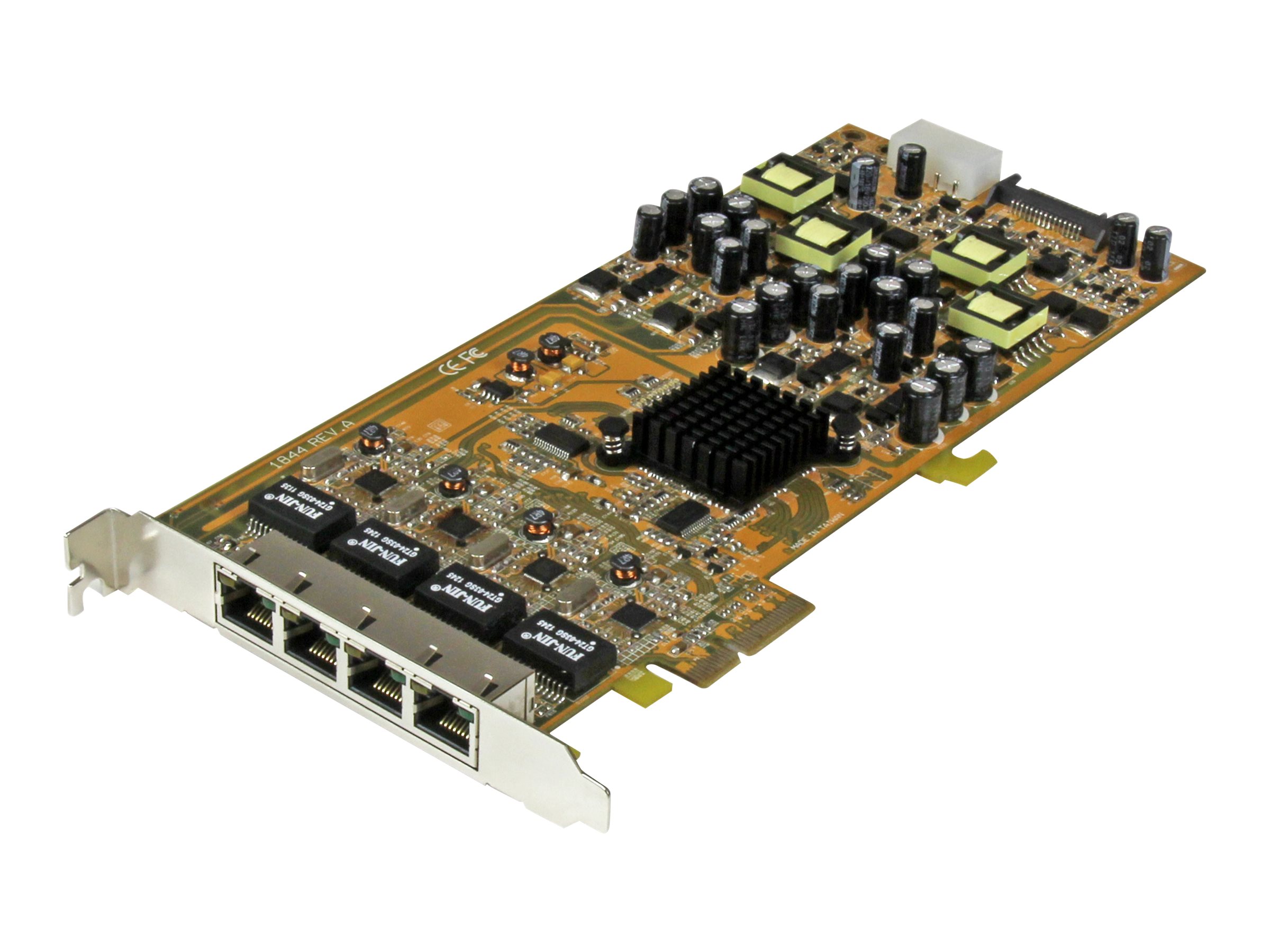Startech 4 Port Gigabit PoE (Power over Ethernet) Card - PCIe Network Card - PoE / PoE+ Up to 25W Per Port - PCIe NIC - Gigabit Ethernet Card (ST4000PEXPSE) - Netværksadapter - PCIe x4 - Gigabit Ethernet x 4