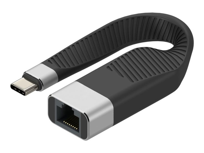 TECHly USB-C til RJ45 netværksadapter, fladt kabel – Sort, 0,144 m