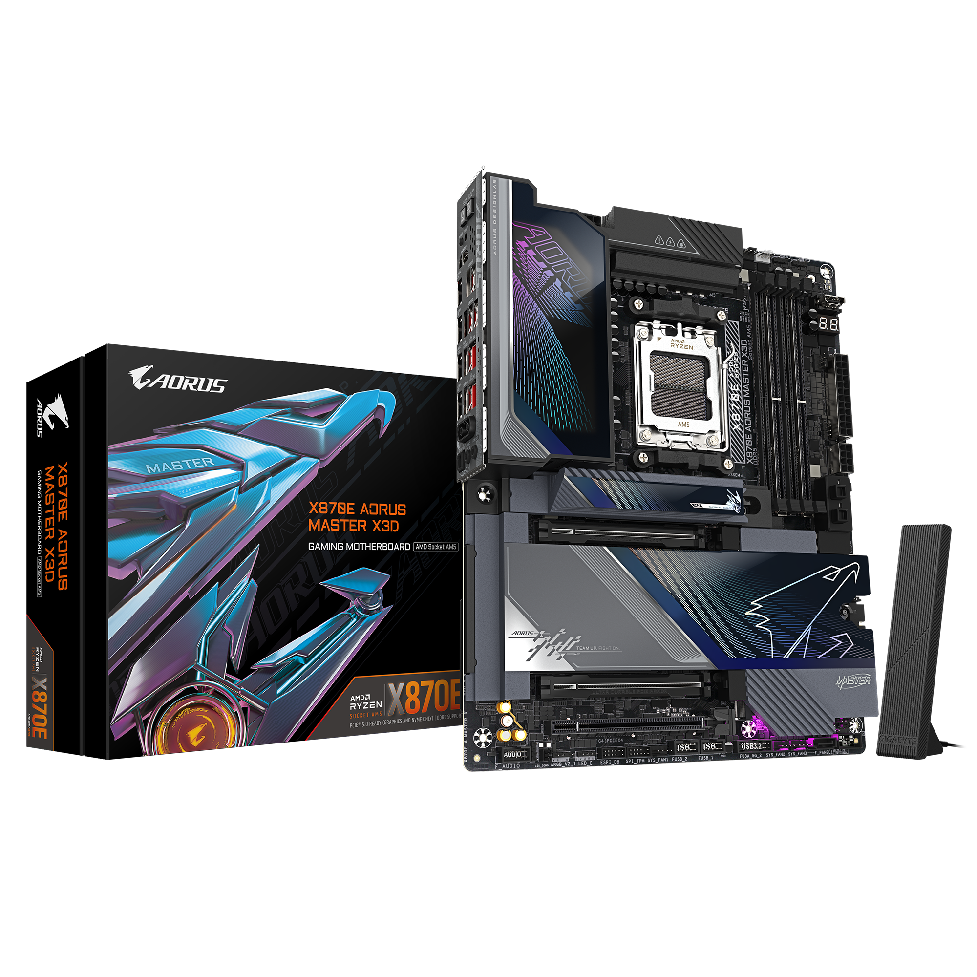 GIGABYTE X870E AORUS MASTER X3D Bundkort - AMD X870E - AMD AM5 socket - DDR5 RAM - ATX