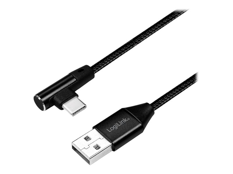 USB 2.0 Cable USB-A male to USB-C (90° angled) male, 1m