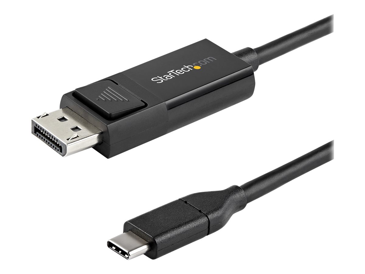 StarTech.com 6ft (2m) USB C to DisplayPort 1.2 Cable 4K 60Hz, Bidirectional DP to USB-C or USB-C to DP Reversible Video Adapter Cable, HBR2/HDR, USB