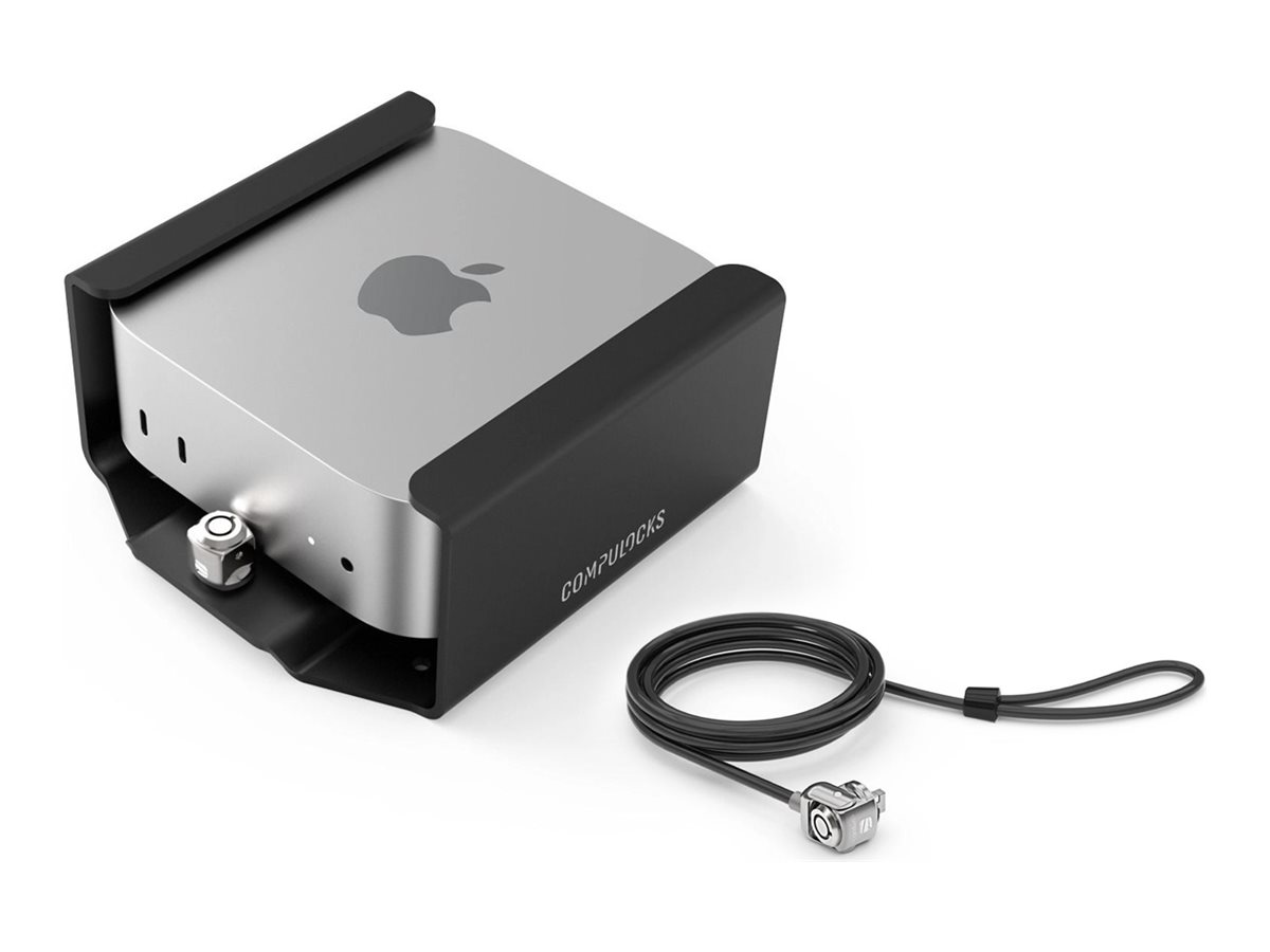 Compulocks Mac Mini Security Mount with Keyed Cable Lock - Systemsikkerhedsmonteringssæt - vægmonterbar, skrivebordsmonterbar, monterbar under skrivebord, på skærm-monterbar - sort - for Apple Mac mini (M4, M4 Pro)