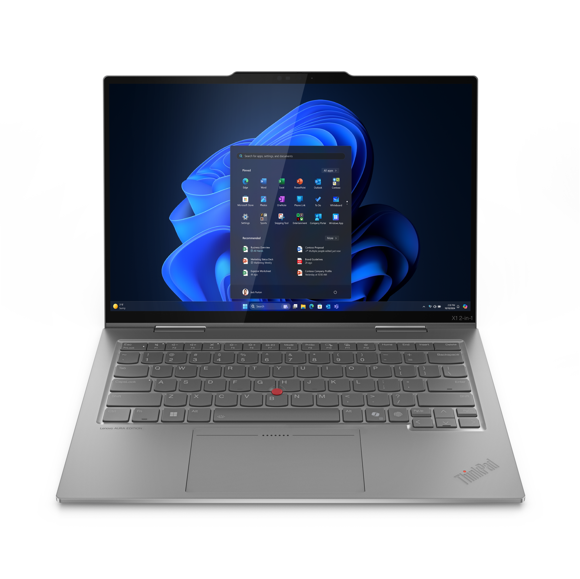 Lenovo ThinkPad X1 2-in-1 Gen 10 Aura Edition 14" 2880 x 1800 255U 32GB 1TB Intel Graphics Windows 11 Pro