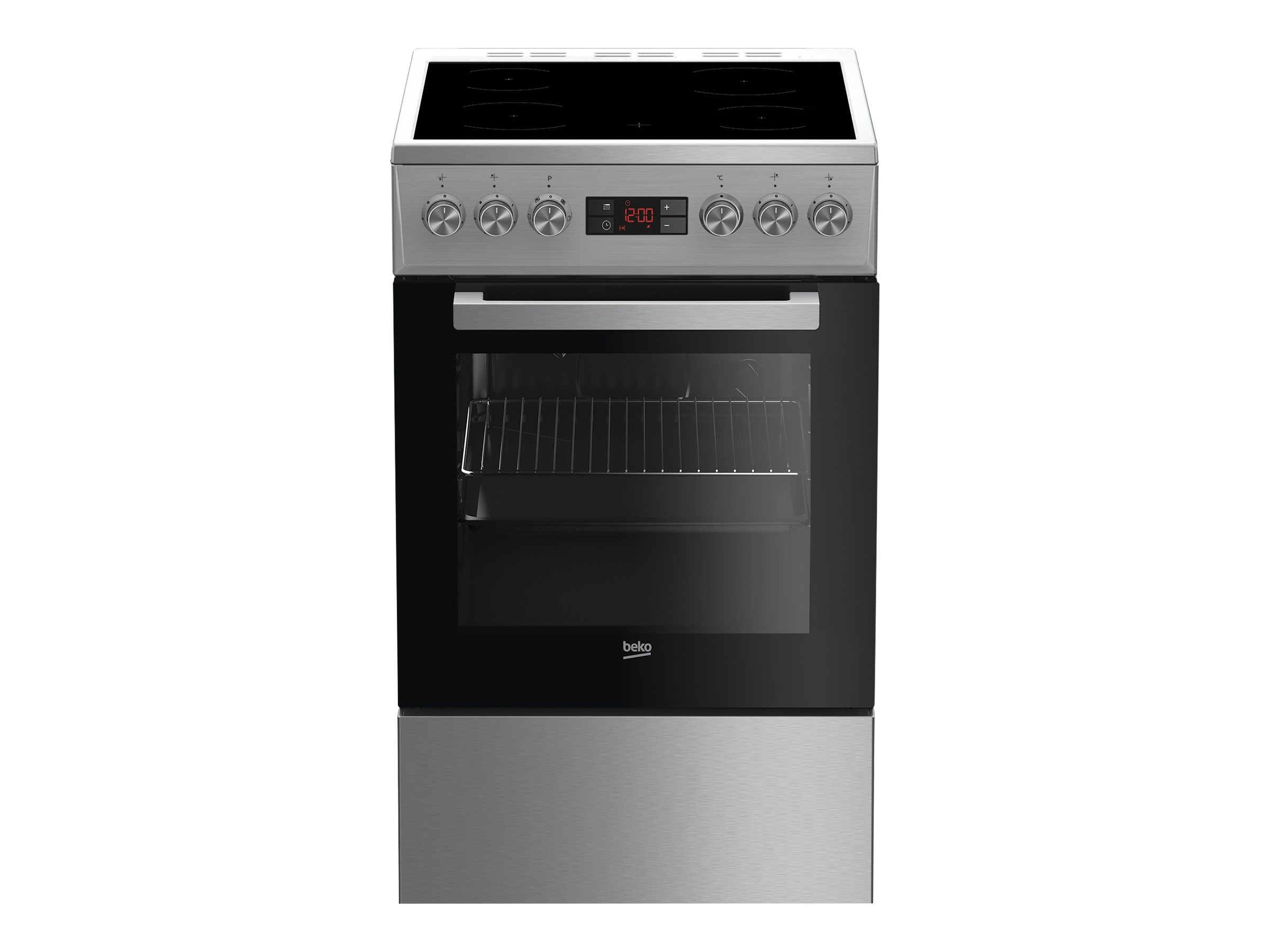 Beko FSM57300GX - Komfur - fritstående - bredde: 50 cm - dybde: 60 cm - højde: 85 cm - med selv-rengøring - rustfrit stål