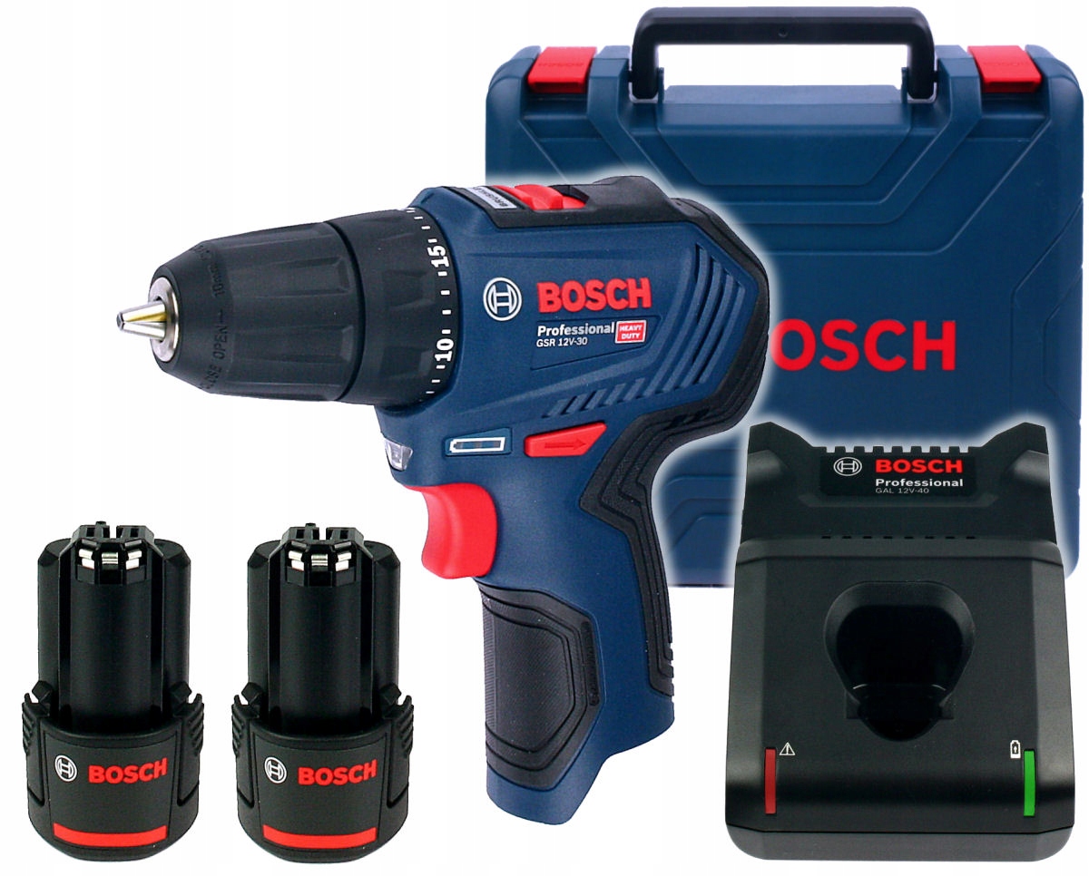Suktuvas-gręžtuvas Bosch GSR 12V-30  12 V  2x2,0 Ah akum.