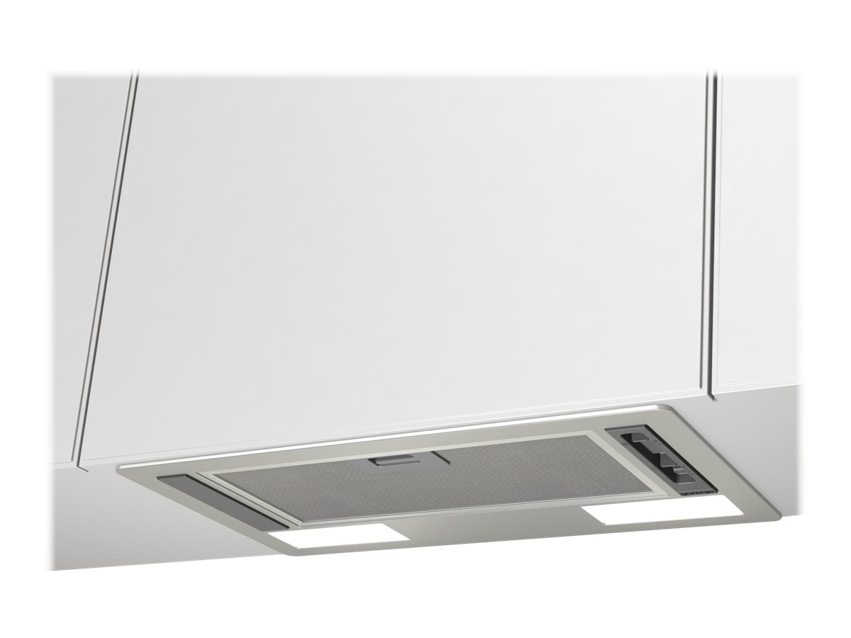 Gorenje Essential BHI611ES - Hætte - tag - bredde: 53.4 cm - dybde: 30 cm - udtrækning og recirkulation (-) - grå
