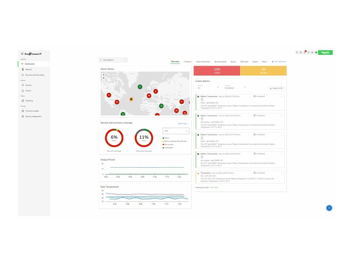 EcoStruxure IT Expert Digital, Remote Monitoring and Management of Data Centers Online & komponentbaserede tjenester 1 år