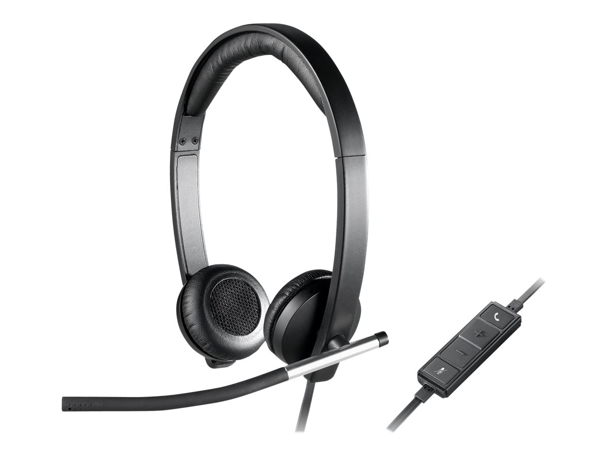 Logitech USB Headset Stereo H650e Kablet Høretelefoner Sort