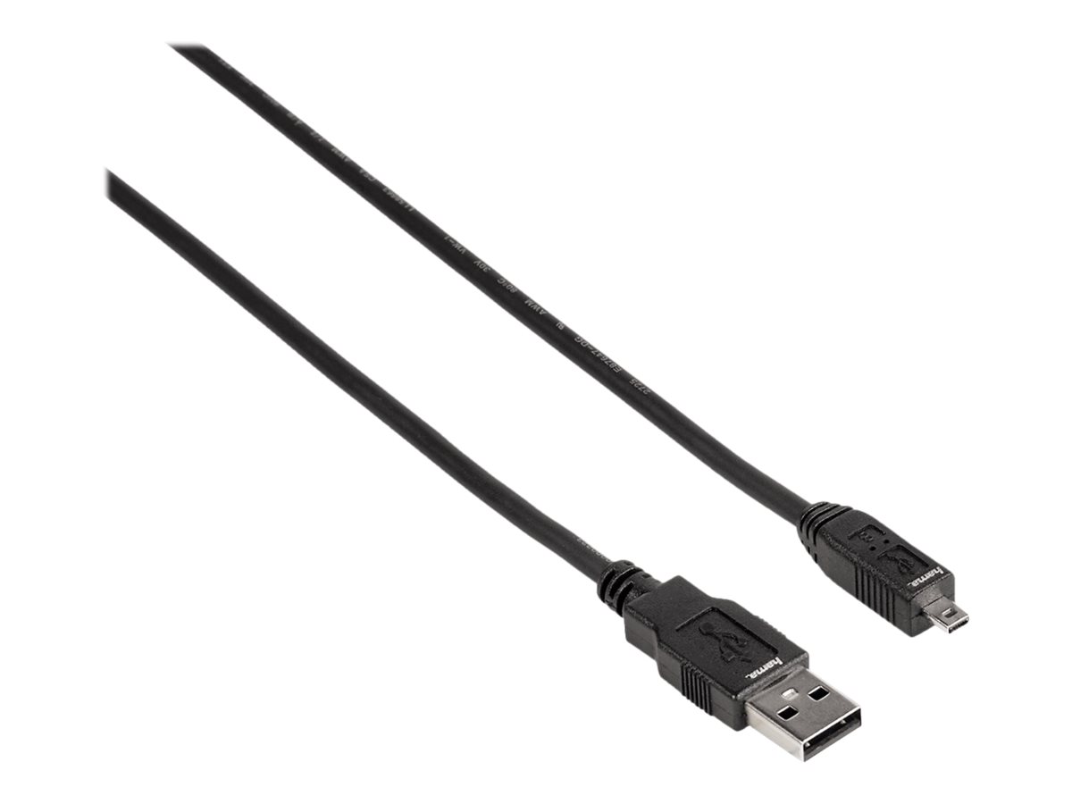 Hama USB 2.0 Kabel A-Mini B8 1,8m Sort ST