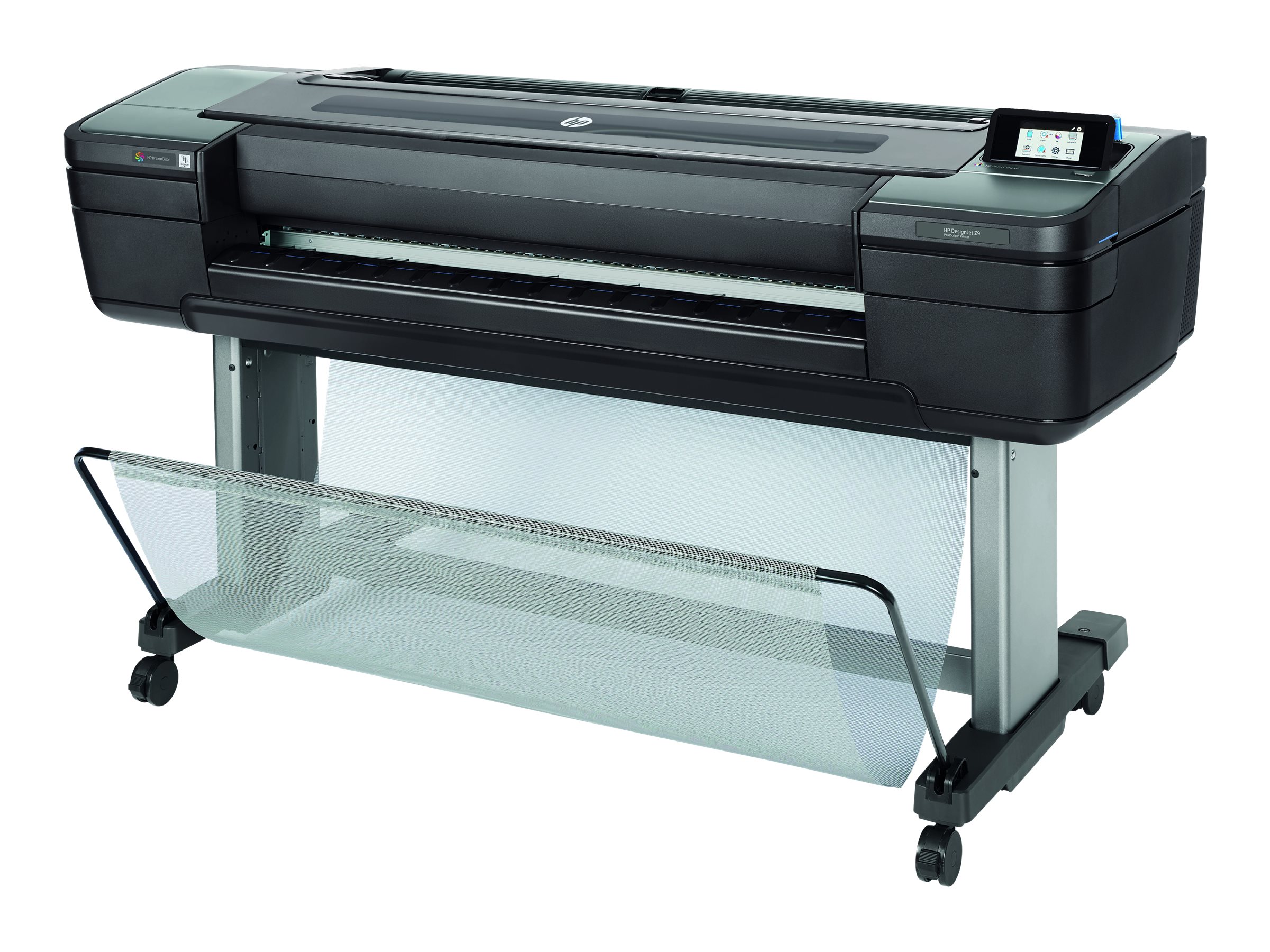 HP DesignJet Z9+dr PostScript - 44 stor-format printer - farve - blækprinter - Rulle (111,8 cm) - 2400 x 1200 dpi - op til 73.9 kvm/time (mono) / op til 73.9 kvm/time (farve) - kapacitet: 2 ruller - Gigabit LAN, USB vært - skærer