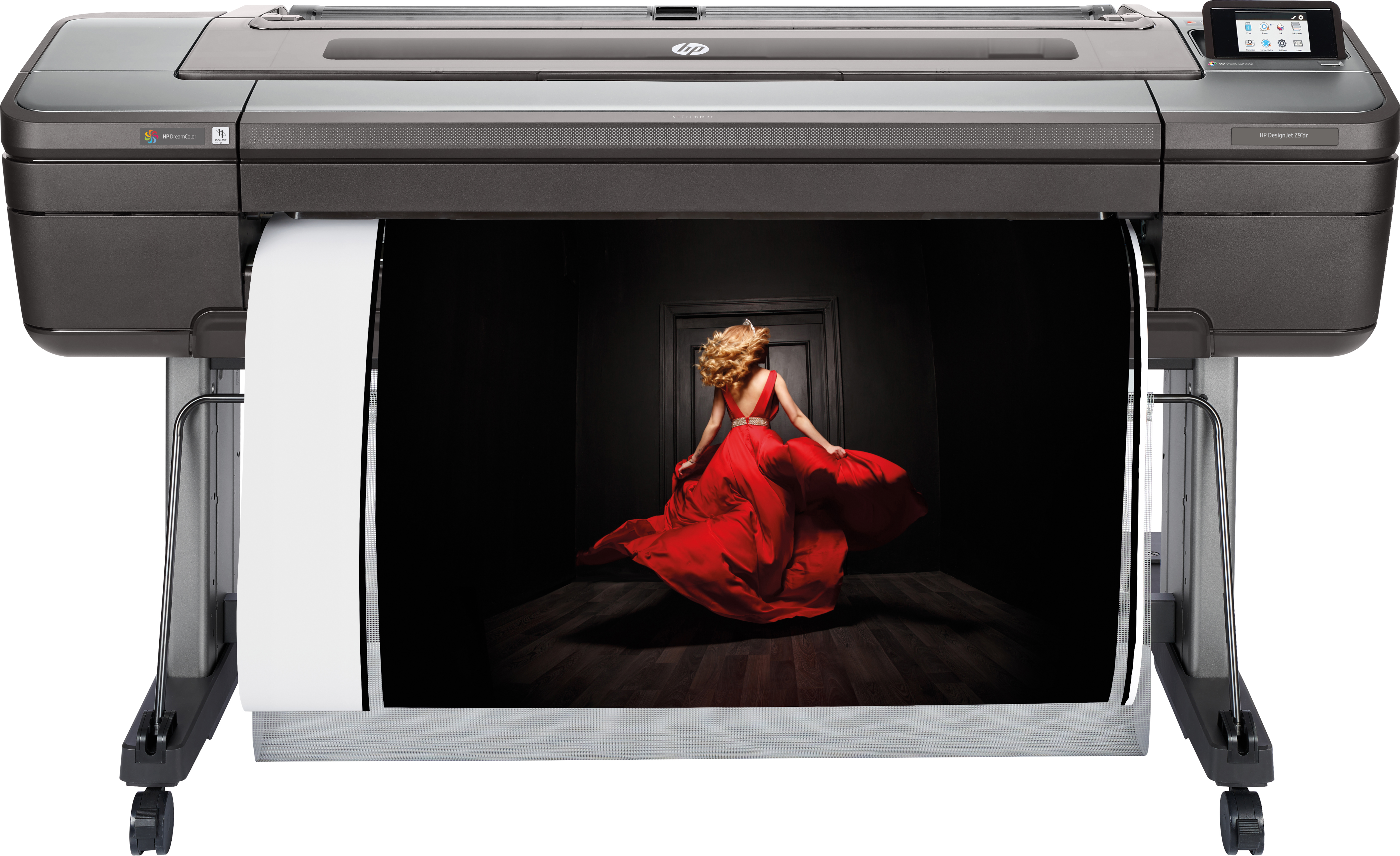 HP DesignJet Z9+dr PostScript - 44 stor-format printer - farve - blækprinter - Rulle (111,8 cm) - 2400 x 1200 dpi - op til 73.9 kvm/time (mono) / op til 73.9 kvm/time (farve) - kapacitet: 2 ruller - Gigabit LAN, USB vært - skærer