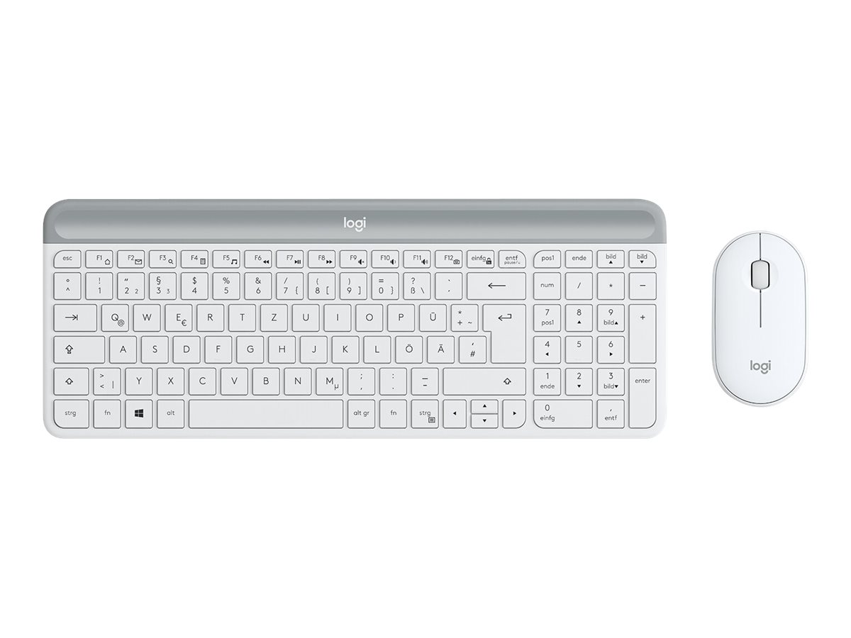 Logitech Slim Wireless Combo MK470 Sæt med mus og tastatur Trådløs Tysk