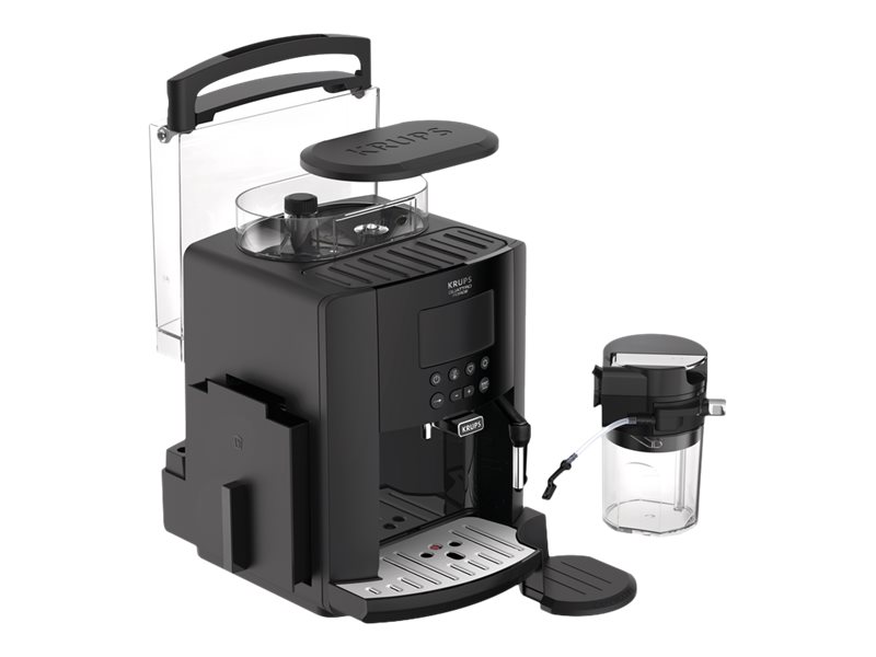 Krups Essential EA819N10 - Automatisk kaffemaskine med mælkeskummer - 15 bar - sort