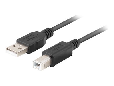 USB-kabel 2.0 A til B 1 m – Lanberg, sort