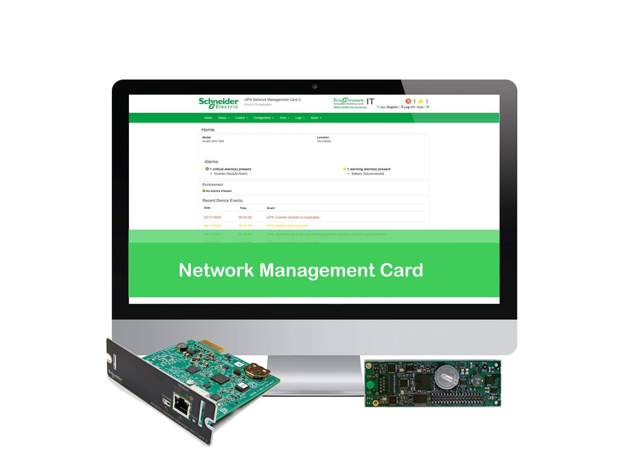 APC Network Management Card for Easy UPS, 1-Phase Netværksprogrammer 6 år
