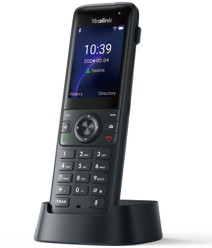 Yealink ax83H - Trådløs VoIP-telefon - med Bluetooth interface med opkalds-ID/opkald venter - IEEE 802.11a/b/g/n/ac/ax (Wi-Fi) / Bluetooth 5.0 - 5-vejs opkaldskapacitet - SIP, SIP v2, SRTP