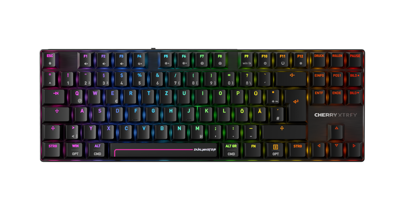 CHERRY MX 8.2 Pro TMR Wireless tastatur Spil USB + RF Wireless + Bluetooth QWERTZ Tysk Sort