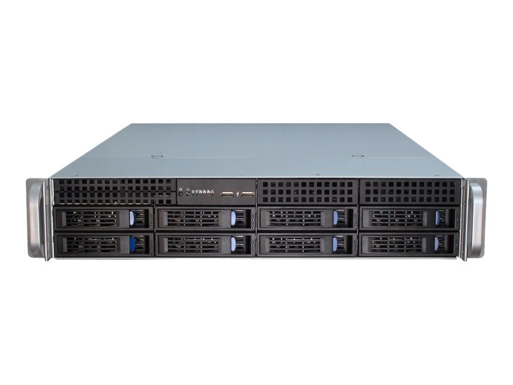 Inter-tech Ipc 2u-2408 2u 19 tommer Rack Rustfrit Stål, Sort