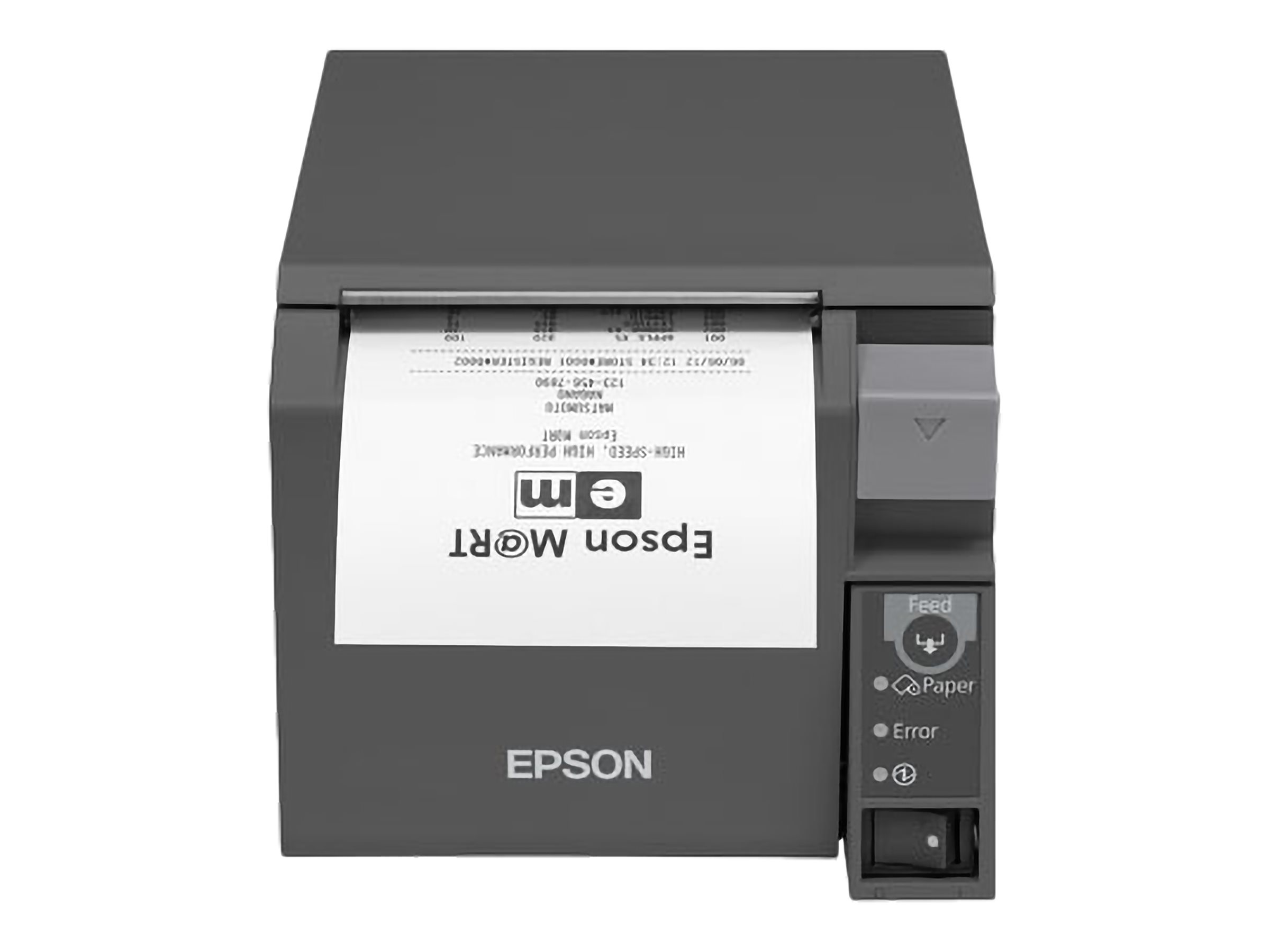 Epson TM T70II - Kvitteringsprinter - termisk linje - Rulle (8 cm) - 180 dpi - op til 250 mm/sek. - USB 2.0, seriel - skærer - mørkegrå