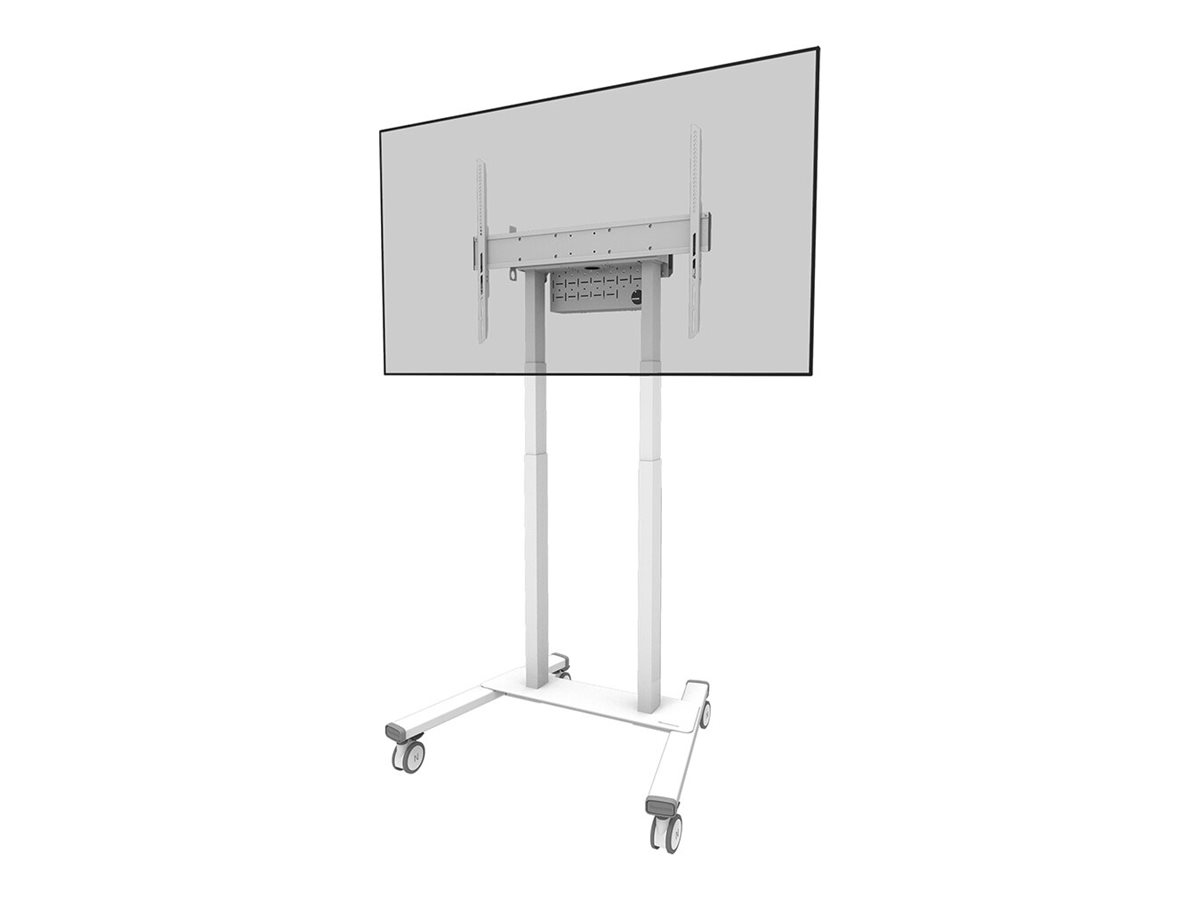 Neomounts FL55-875WH1 - Vogn med hjul - for fladt panel - motoriseret - låsbar - stål - hvid - skærmstørrelse: 55-100 - for Neomounts AV1-875BL