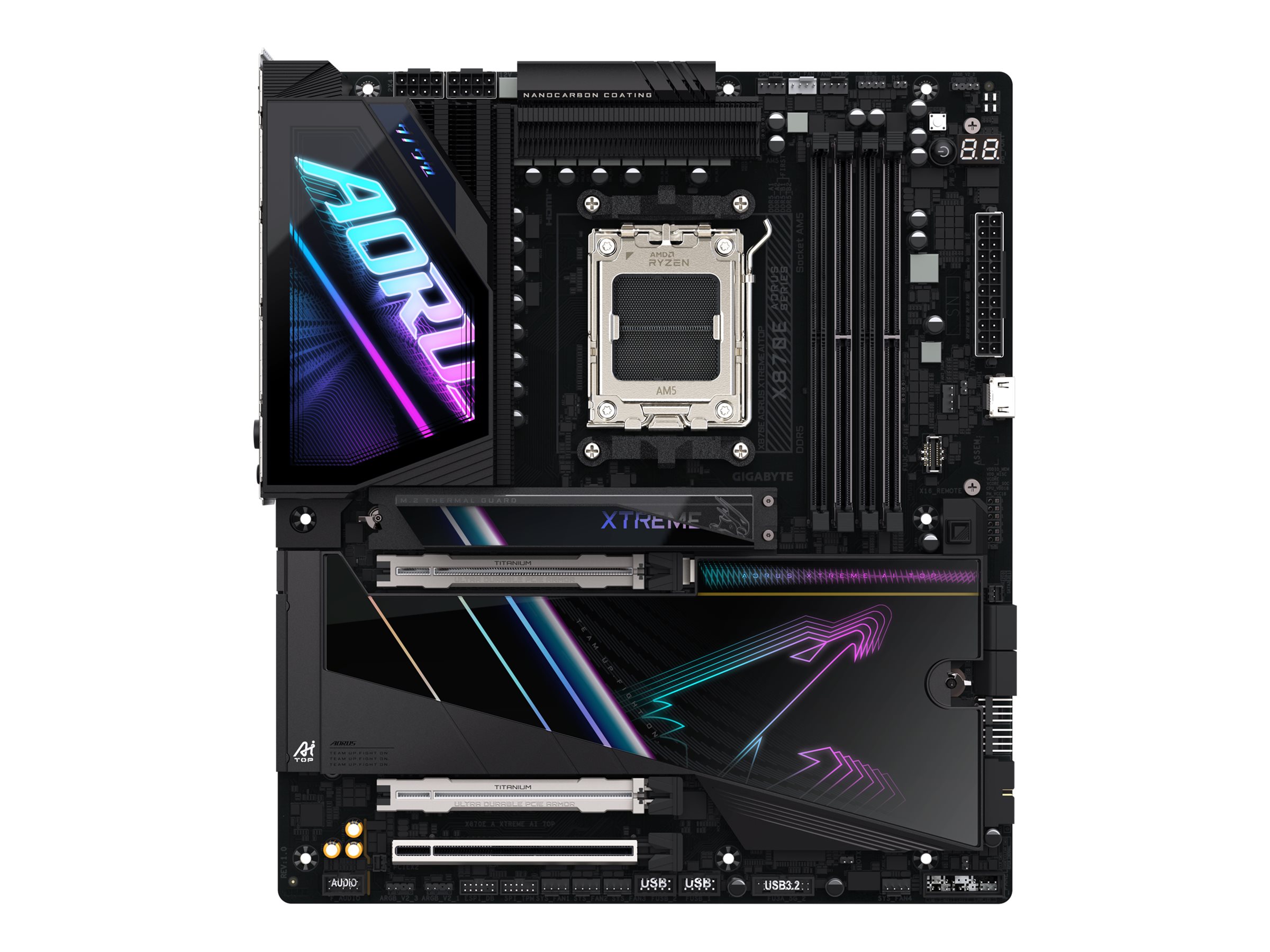 GIGABYTE X870E AORUS XTREME AI TOP Bundkort - AMD X870E - AMD AM5 socket - DDR5 RAM - Extended ATX