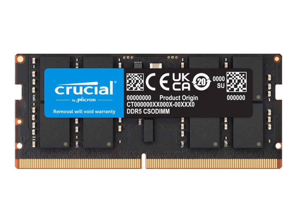 Crucial DDR5 SDRAM 32GB 3200MHz CL52 Clocked On-die ECC SO DIMM 262-PIN