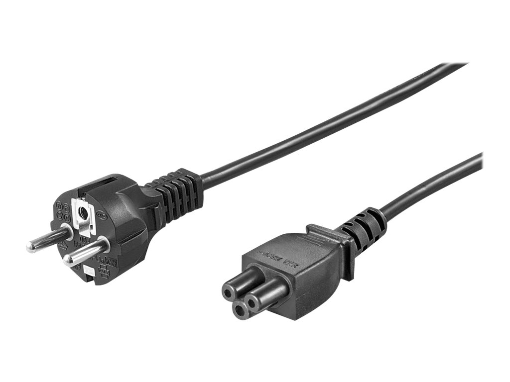 Goobay Nettilslutningskabel (jordkontakt) vinklet, 3 m, sort Jordkontaktstik (type F, CEE 7/7) 90° > apparatets stikkontakt C5