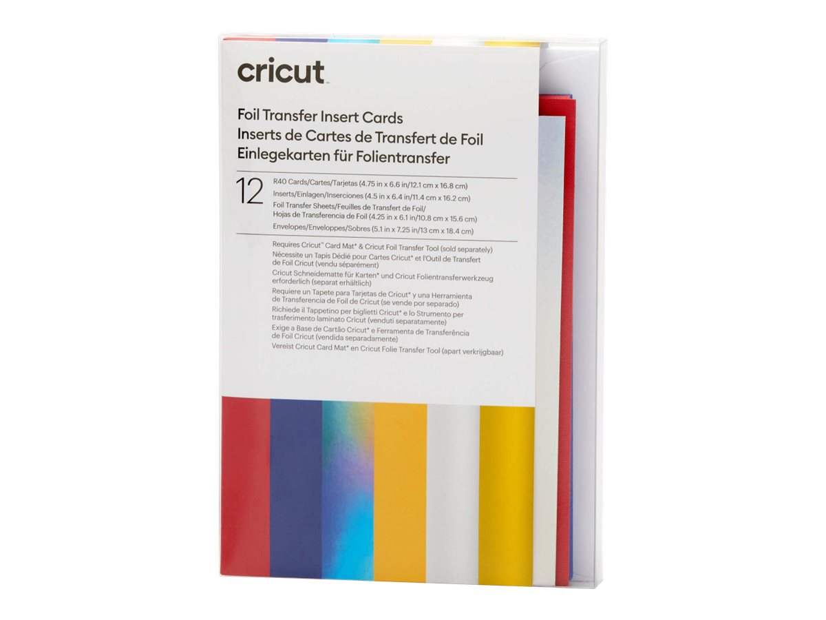 Cricut Celebration Sampler Folietransfersæt Hvid Blå Sølv Rød Majs Guld Holografisk sølv