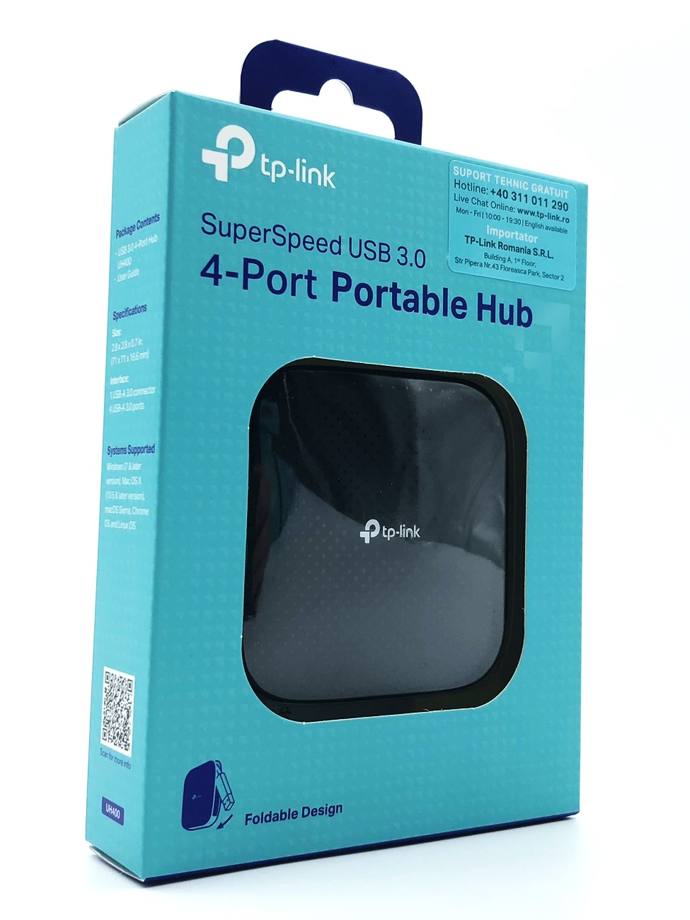 TP-Link UH400 USB 3.0 4-Port Portable Hub USB hub - USB 3.0 - 4 ports - Sort