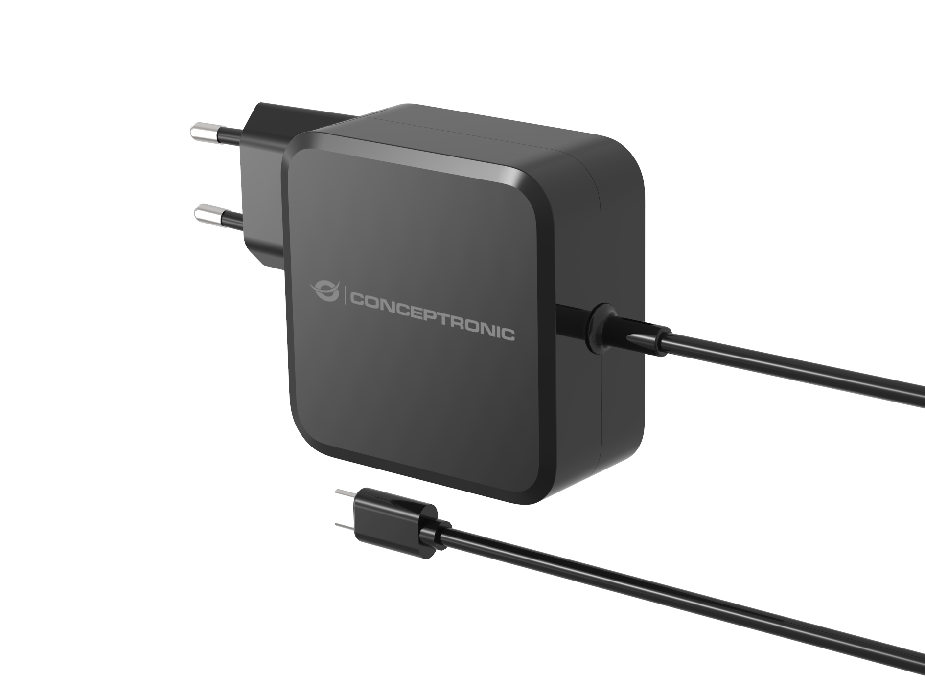 Conceptronic 1-port GaN USB-C vægoplader 100 W PD 3.0/PPS - sort