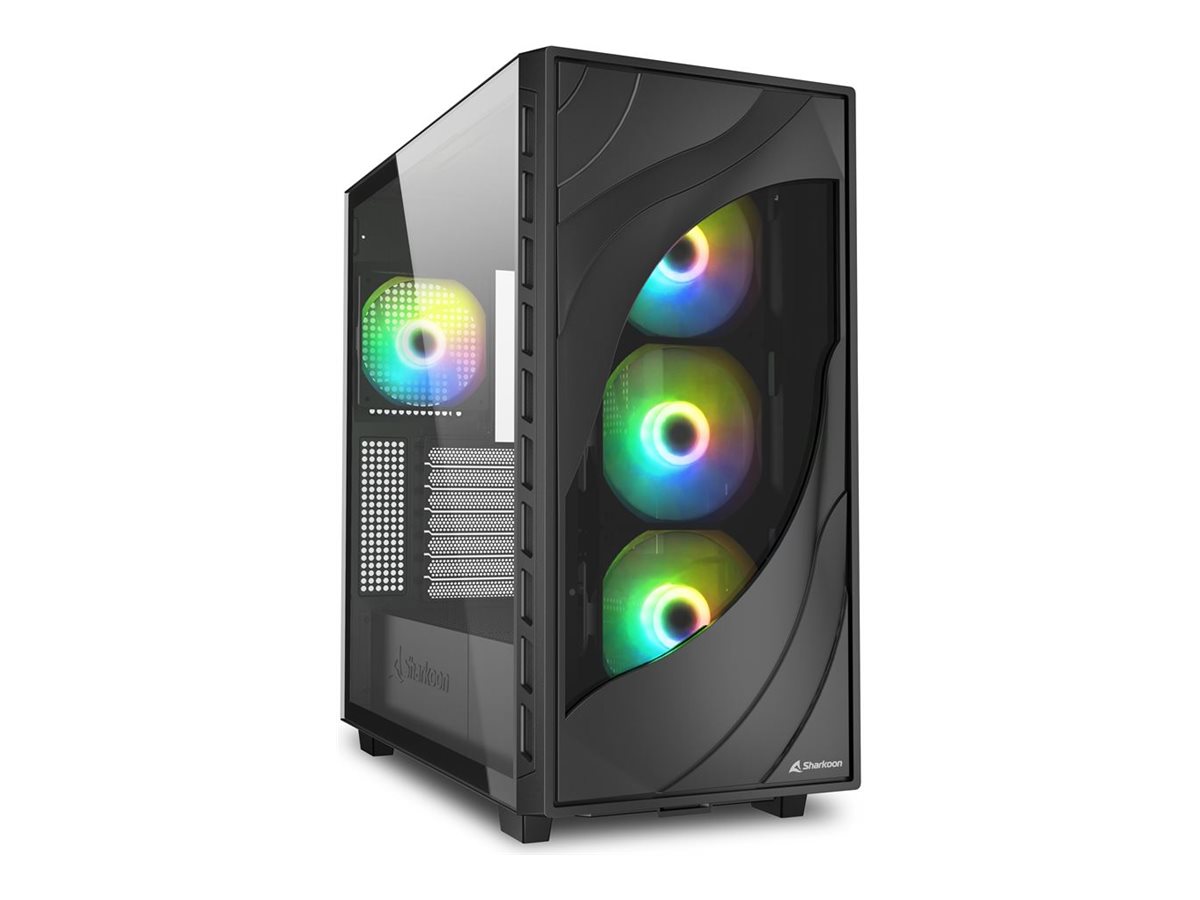 PC kabinet Sharkoon REBEL C80G RGB Midi Tower – sort
