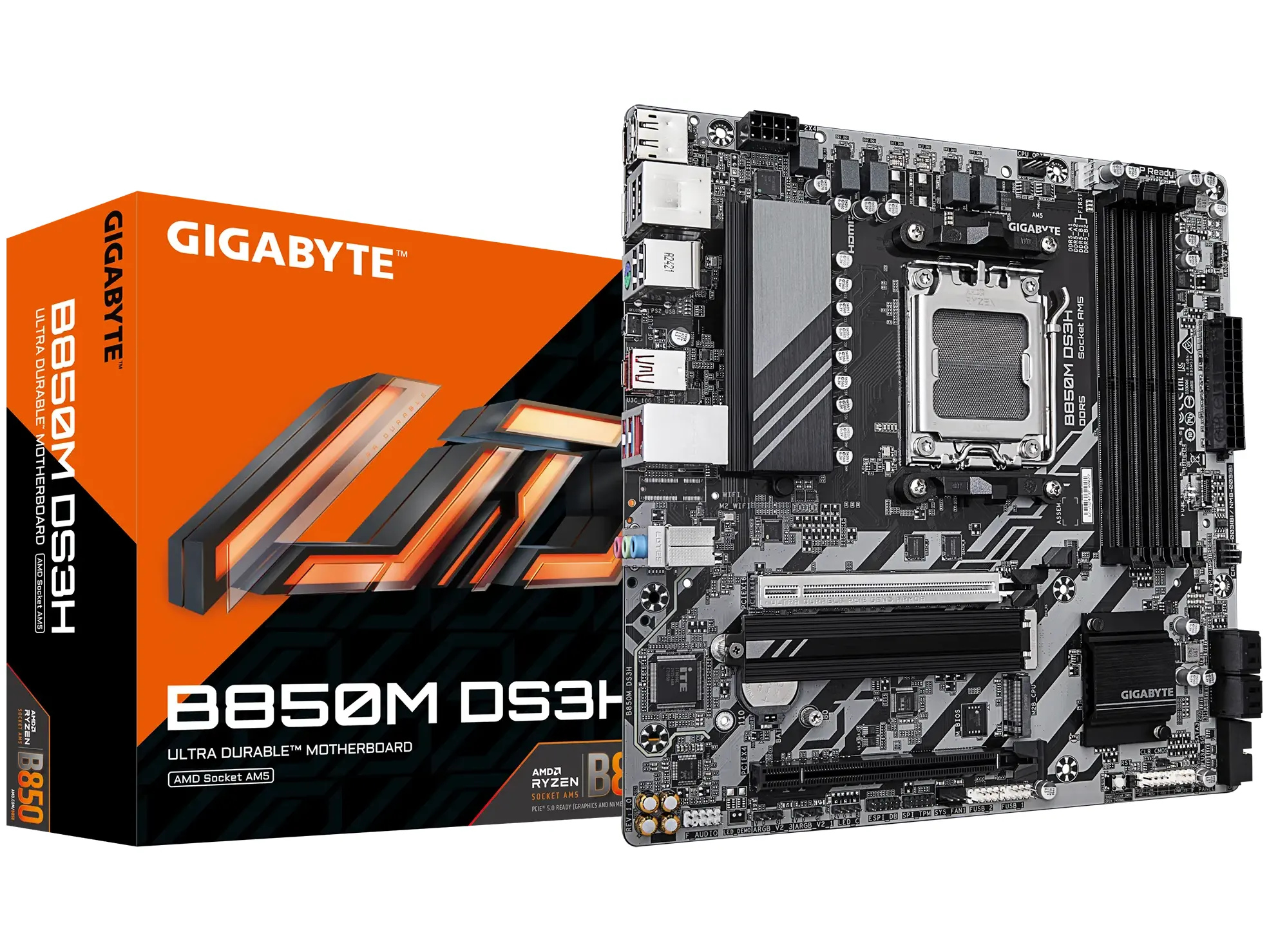 GIGABYTE B850M DS3H Bundkort - AMD B850 - AMD AM5 socket - DDR5 RAM - Micro-ATX