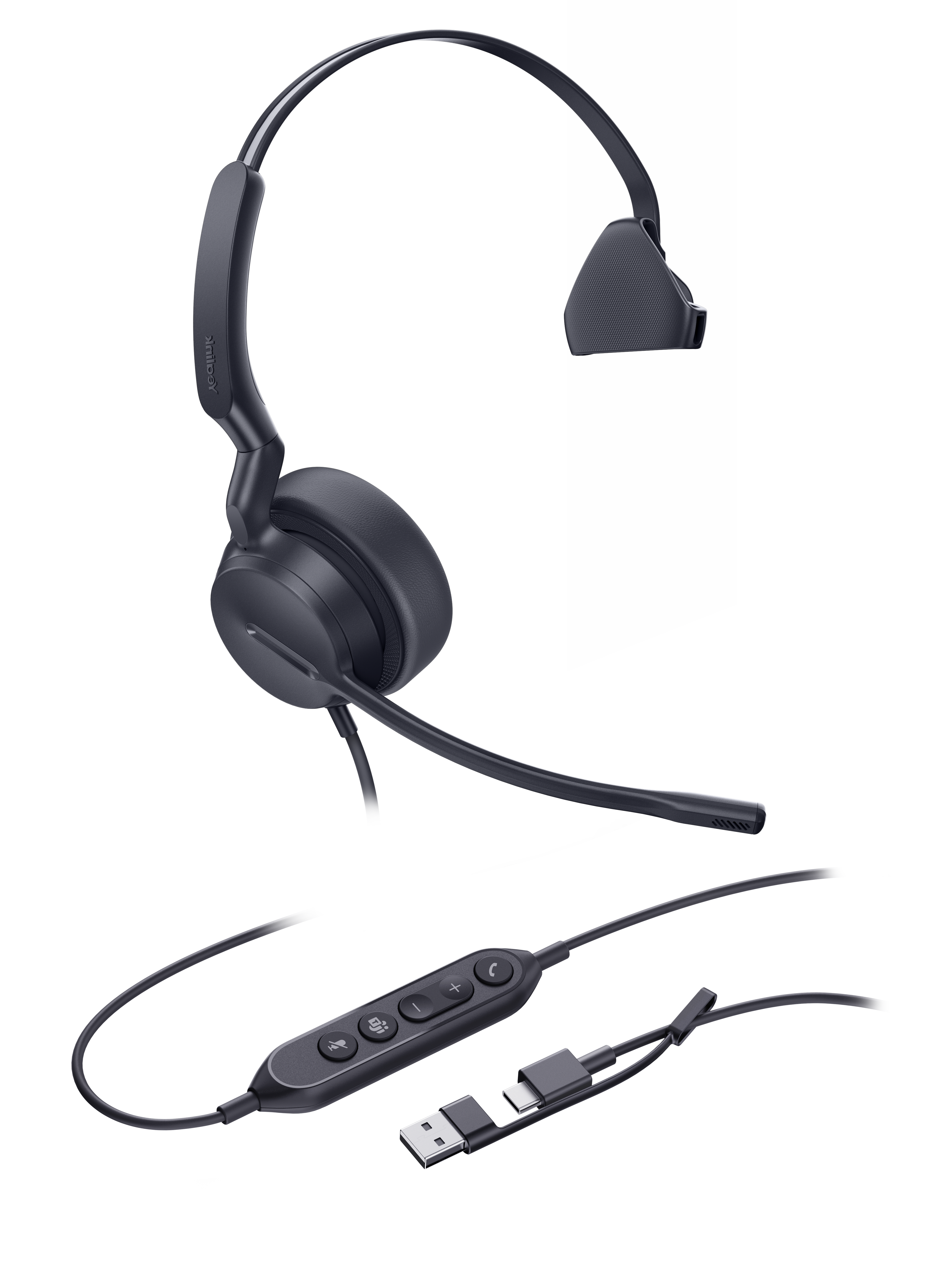 Yealink UH42 Mono Teams USB-C/A Kablet Hovedtelefoner Sort