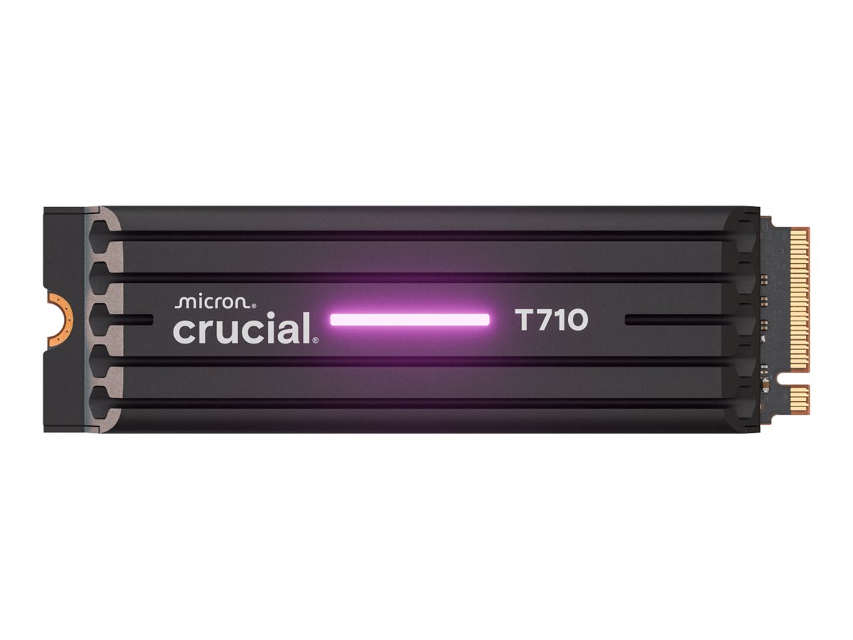Crucial T710 - SSD - krypteret - 2 TB - intern - M.2 2280 - PCI Express 5.0 (NVMe) - TCG Opal Encryption 2.01 - integreret kølelegeme