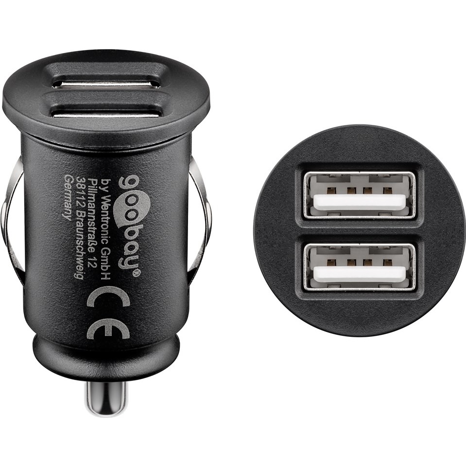 Goobay Dubbel USB-bilsladdare (15,5 W) 15,5 W max. 3,1 A (12/24 V) 2x USB