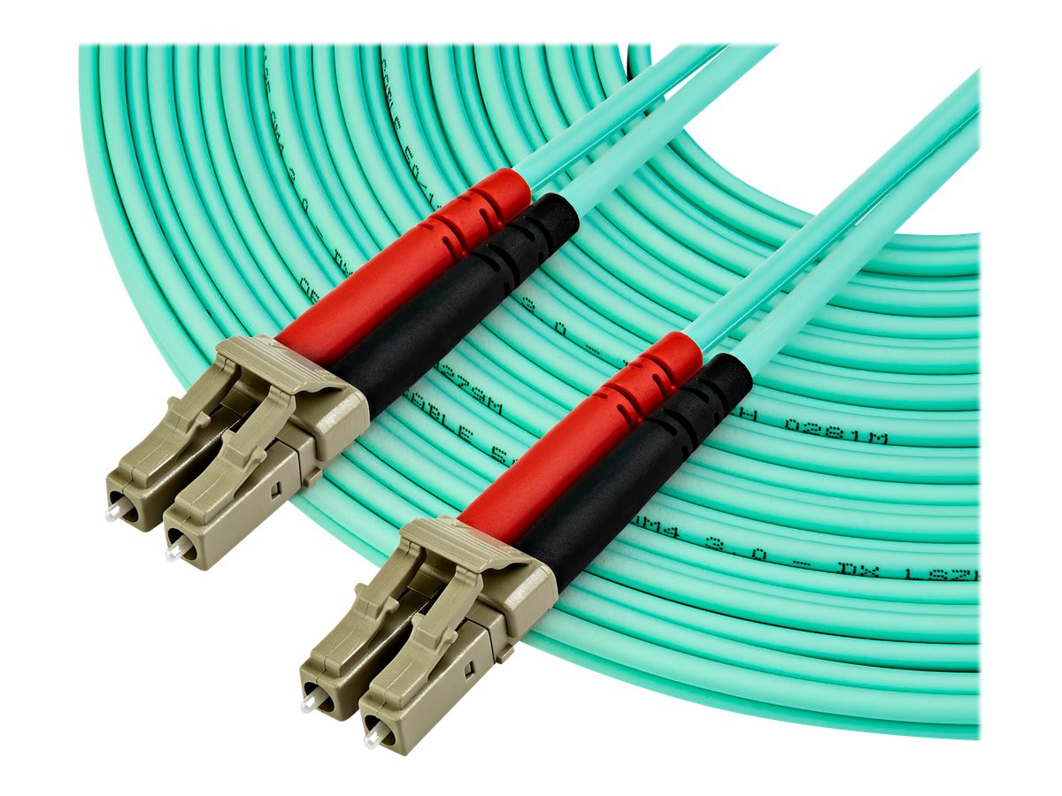 StarTech.com 10m OM4 LC to LC Multimode Duplex Fiber Optic Patch Cable - patch cable - 10 m - aqua - Blå - 10m