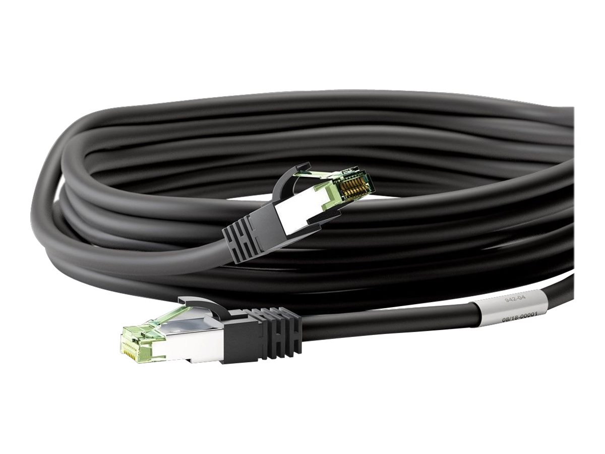 Goobay Patchkabel CAT 8.1, S/FTP (PiMF), sort 99,9 % iltfri kobberleder (OFC), AWG 24, halogenfri kabelkappe (LSZH), 0.25 m