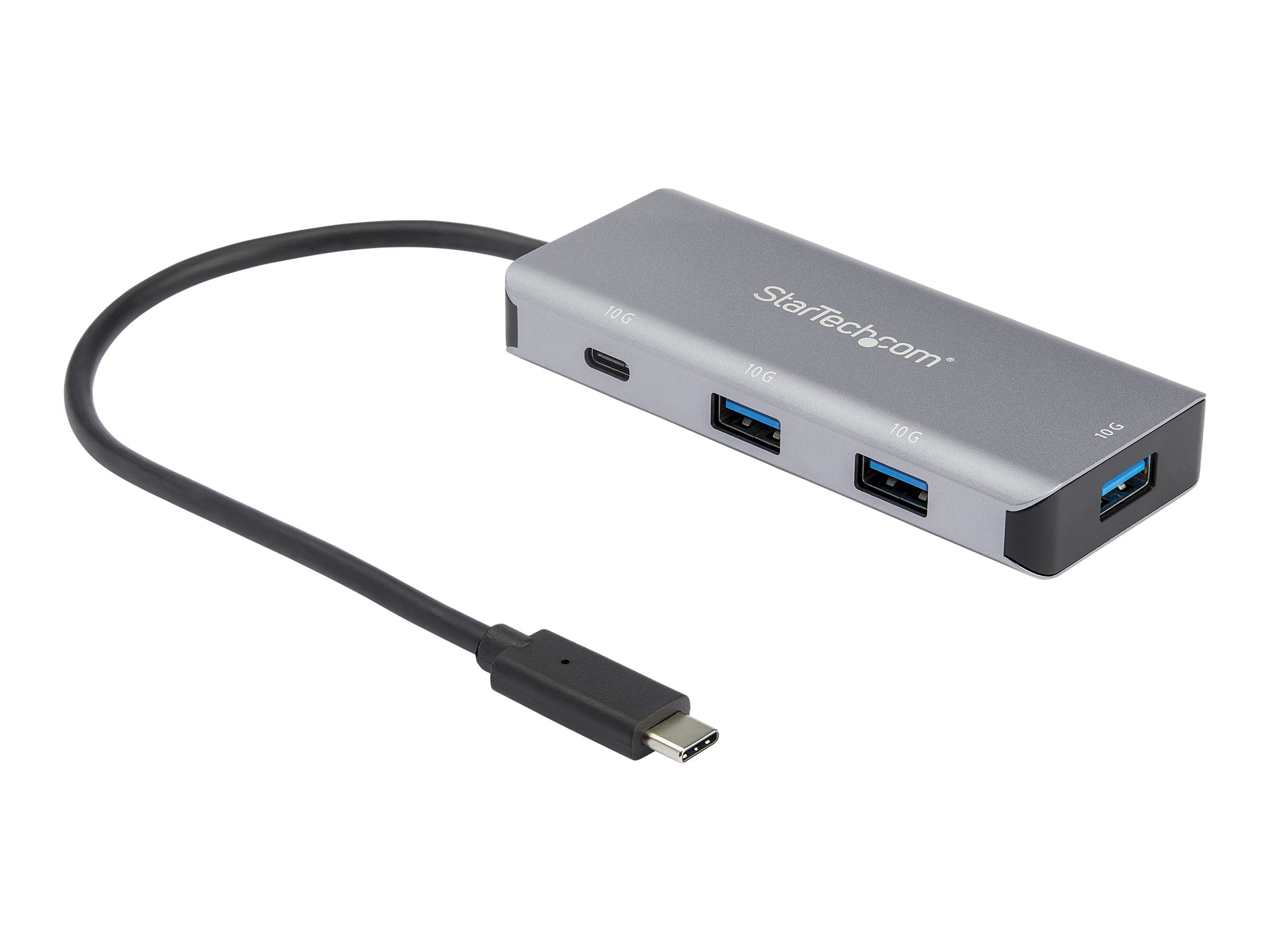 Startech 4 Port USB C Hub w/ 3x USB A & 1x USB C, SuperSpeed 10Gbps USB Type-C, USB 3.1/3.2 Gen 2 Hub, USB Bus Powered, Compact USB-C to USB Adapter Hub, Portable/Laptop Hub, Aluminum - Windows/macOS/Linux (HB31C3A1CB) - Hub - 1 x USB-C + 3 x USB 3.1 - desktop - for P/N: PEXUSB321C