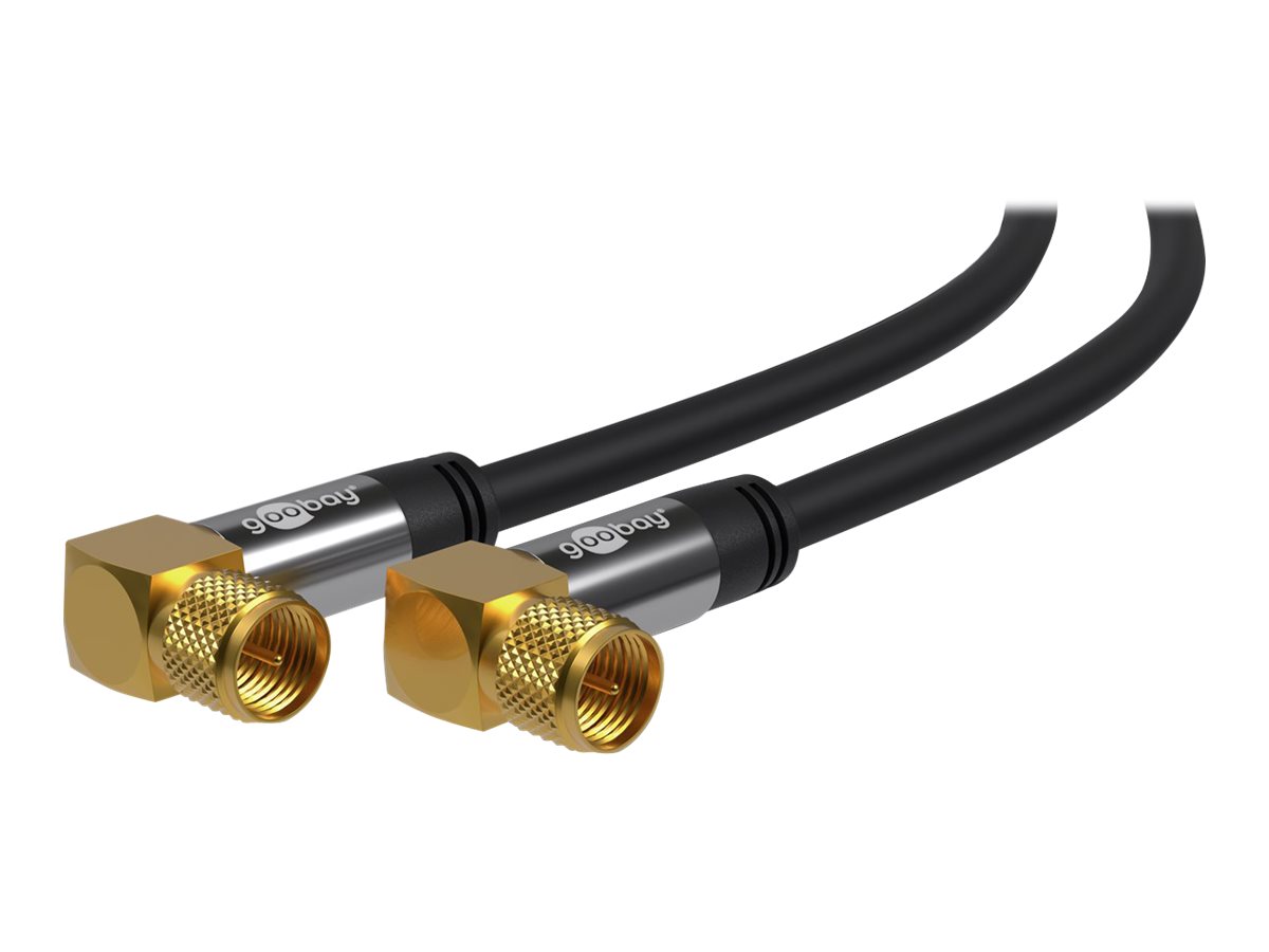 Goobay SAT-antennekabel (135 dB), 4x afskærmet guldbelagt, F-stik 90° > F-stik 90°, 5 m