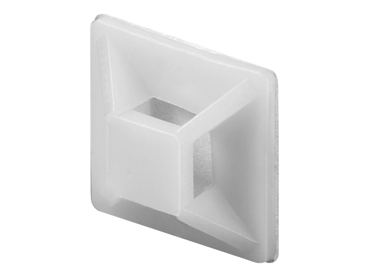 Selvklæbende kabelholder til strips. 19x19 mm. 100 stk.