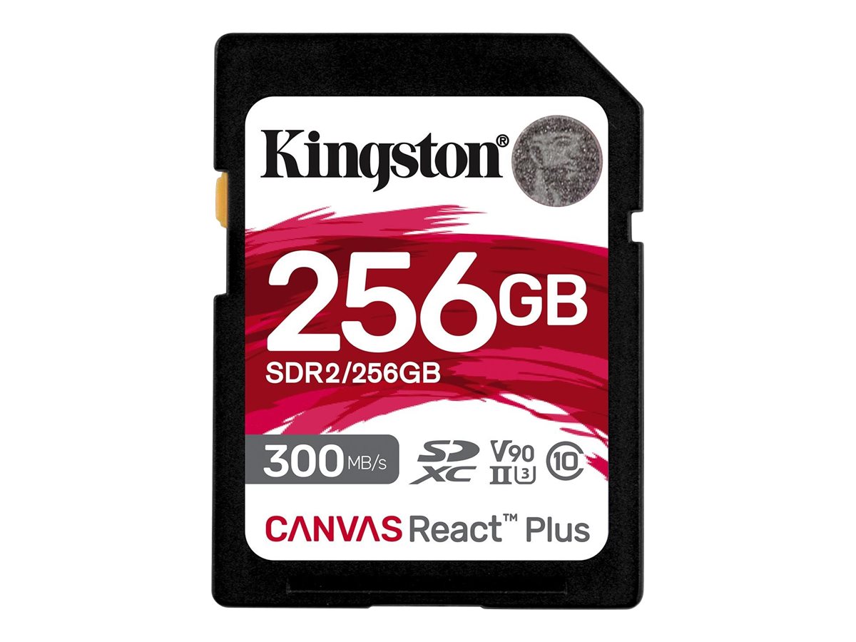 Kingston Technology 256 Gb Canvas React Plus Sdxc Uhs-ii 300r/260w U3 V90 I Fuld Hd/4k/8k 256gb Sd Uhs-ii