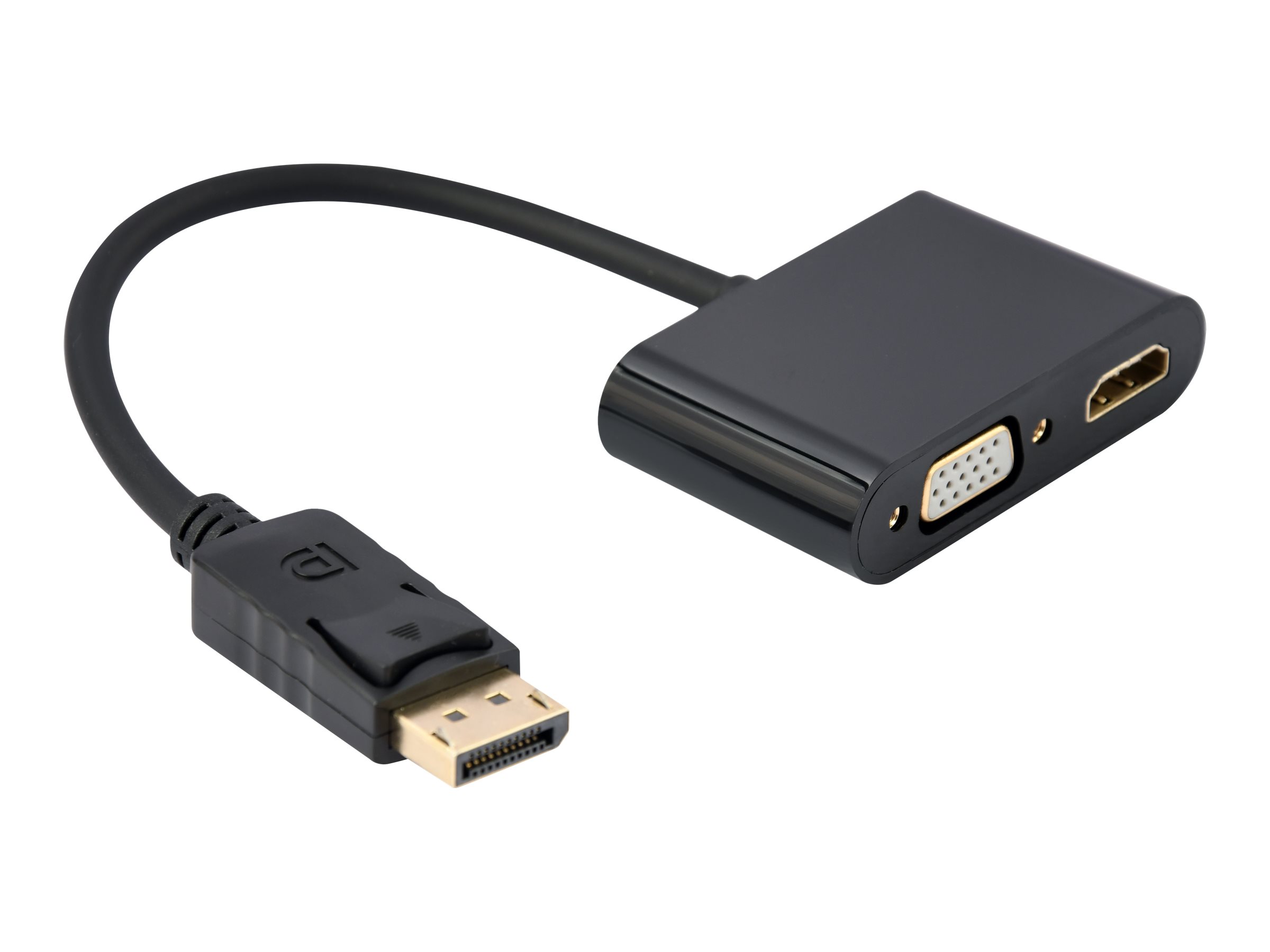 DisplayPort til HDMI + VGA adapterkabel - Gembird, 0,1 m, sort
