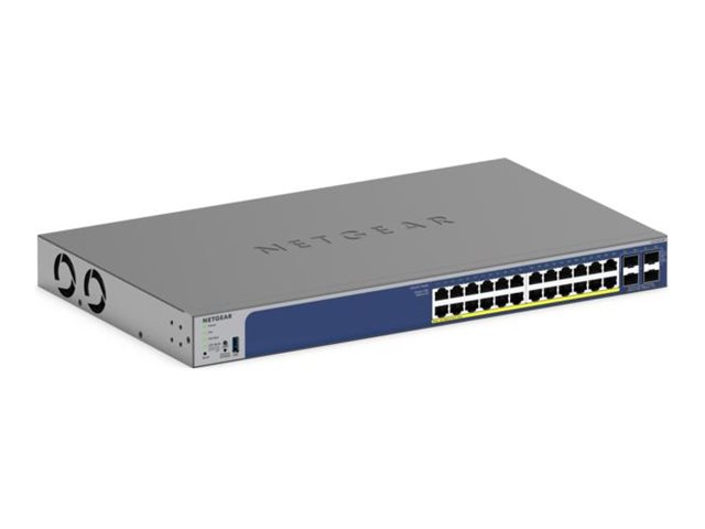 Netgear GS728TXP 28-Port Gigabit Ethernet Stackable Smart Switch 24 PoE+ Ports 2 Copper 10G 2 SFP+ 10G
