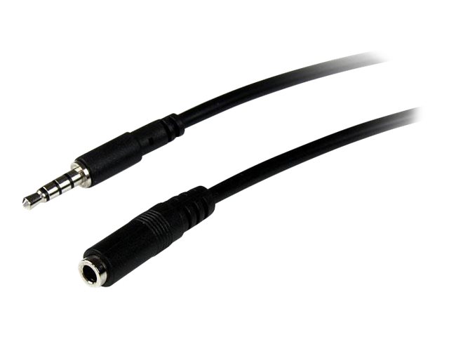 StarTech.com 1m 3.5mm 4 Position TRRS Headset Extension Cable - M/F - audio Extension Cable for iPhone (MUHSMF1M) Forlængerkabel til hovedsæt 1m Sort