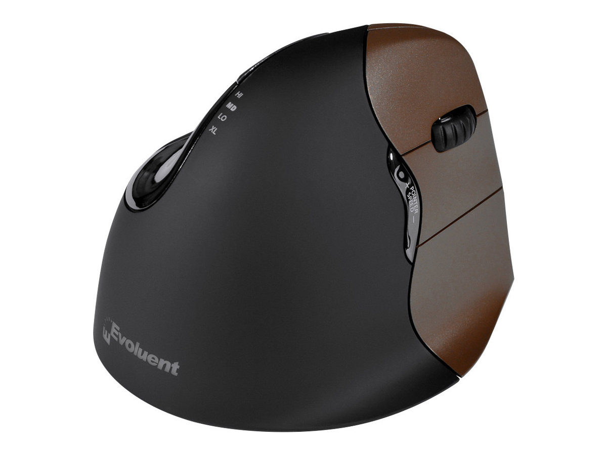 Evoluent VerticalMouse 4 Small Wireless - Vertical mouse - Optisk - 6 knapper - Brun