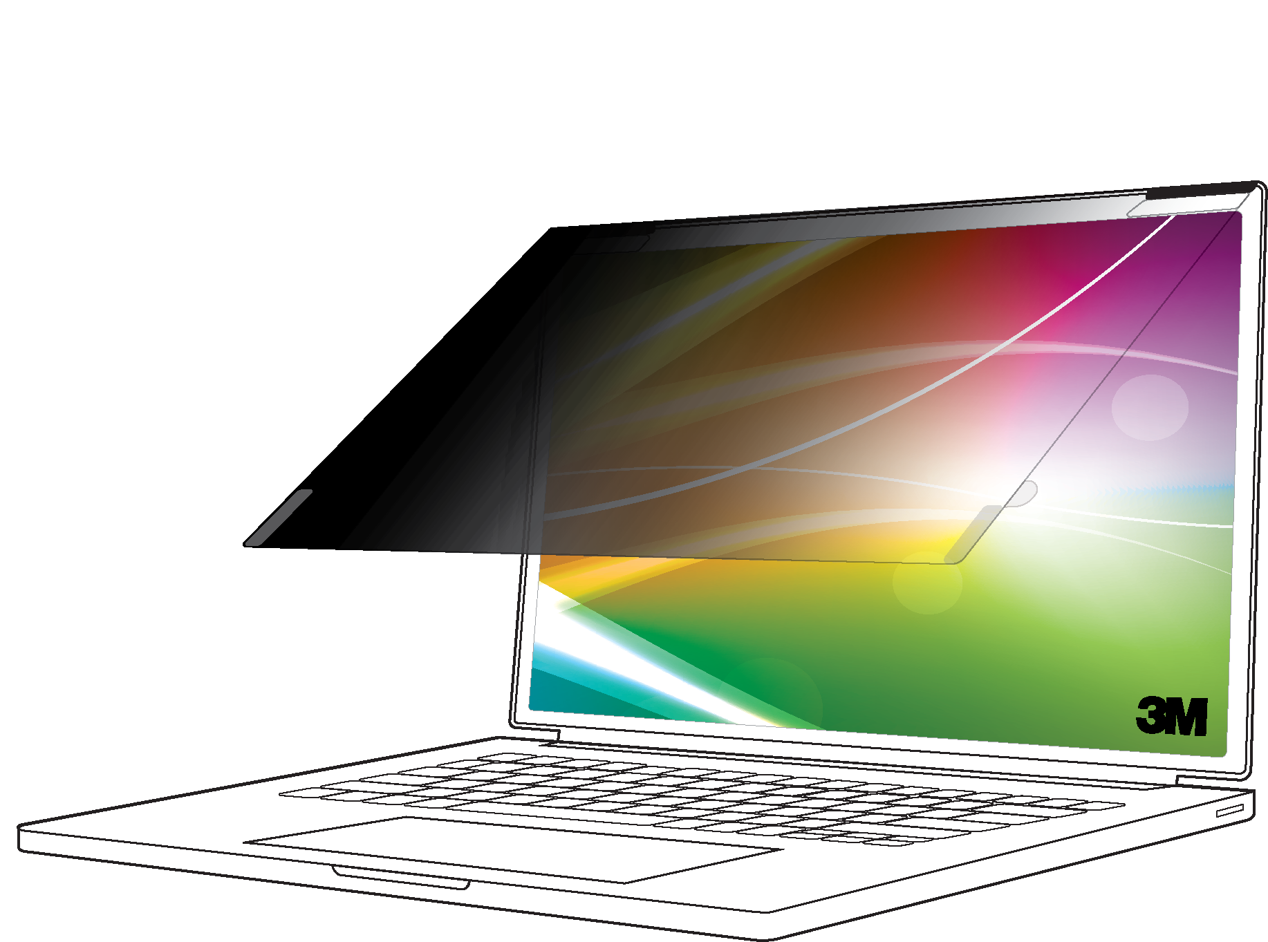 3M - Notebook privacy-filter - lys skærm, 16:10 - aftagelig - klæbemiddel - 16.2 - sort - for Apple MacBook Pro (16.2 tommer, Sent 2021)
