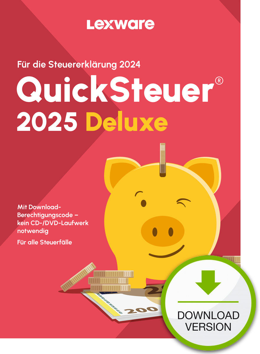 Lexware QuickSteuer Deluxe 2025 Download Selvangivelse 1 licens(er)