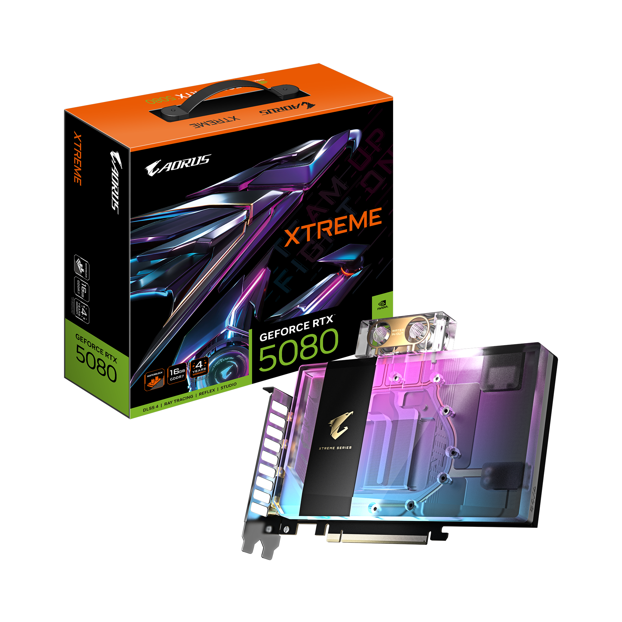 Gigabyte Aorus GeForce RTX 5080 XTREME WATERFORCE WB 16G grafikkort - 16 GB GDDR7, PCIe 5.0